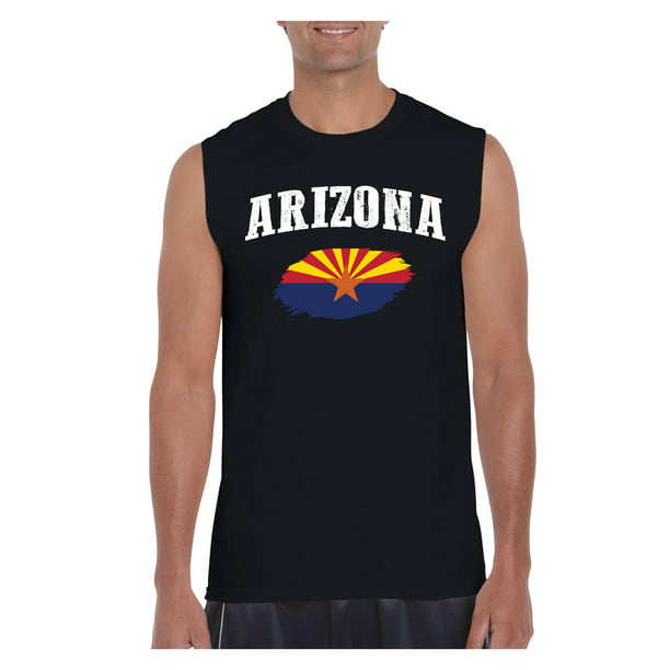 Arizona State Flag Mens Printed Vest Sports Tank-Top Tee Leisure T Shirt Sleeveless Shirts 